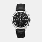 Atlantic Men Quartz Black Dial Chronograph Leather Watch 64452.41.68-1