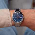 Men Quartz Blue Dial Chronograph Stainless Steel Watch 64457.41.58