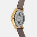 Men Automatic Black Dial Analog Leather Watch 675-20406