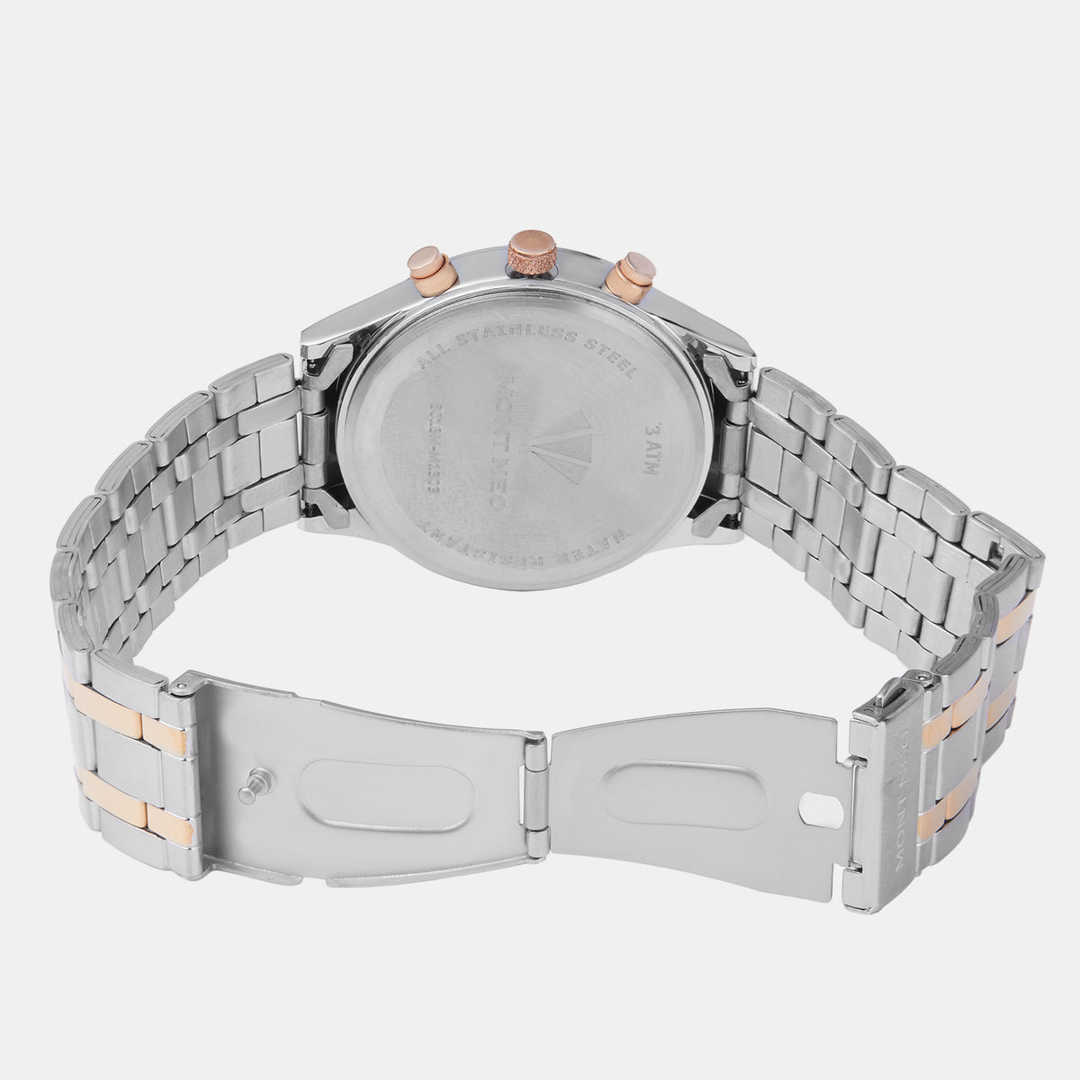 Men Quartz Silver Dial Multi-Function Metal Watch 8018M-M1303