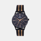 Men Quartz Black Dial Multi-Function Mesh Watch 7001M-E4404-01