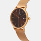 Men Quartz Brown Dial Analog Mesh Watch 7006E-B3306