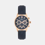 Men Quartz Blue Dial Chronograph Leather Watch 7007C-L3305-05