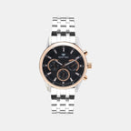 Men Quartz Black Dial Chronograph Stainless Steel Watch 7008C-M1304