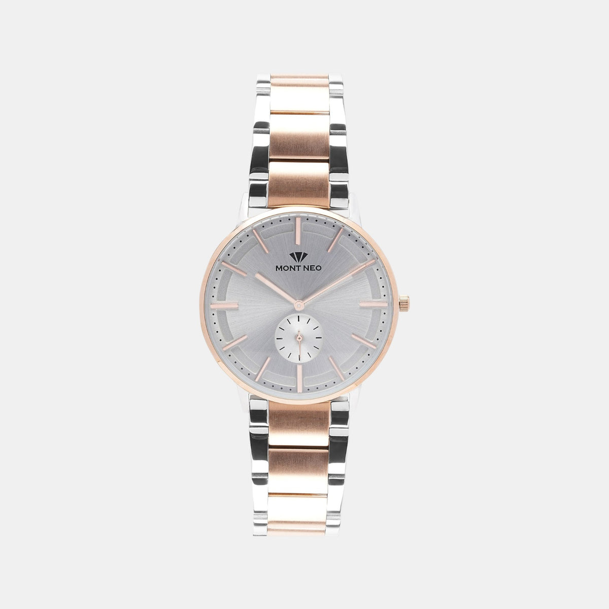 Men Quartz Silver Dial Analog Stainless Steel Watch 7009E-M1303