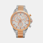 Men Quartz White Dial Chronograph Stainless Steel Watch 7011M-M1303