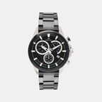 Men Quartz Black Dial Chronograph Stainless Steel Watch 7011M-M1404
