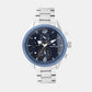 Men Quartz Blue Dial Multi-Function Metal Watch 7012C-M1505