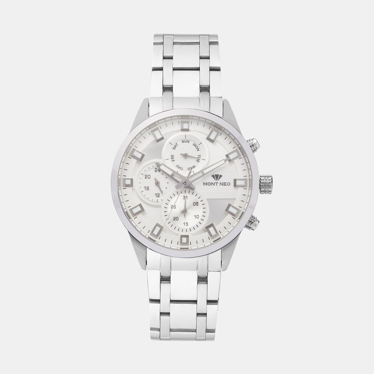 Mont Neo Round Silver Multi-Function watch
