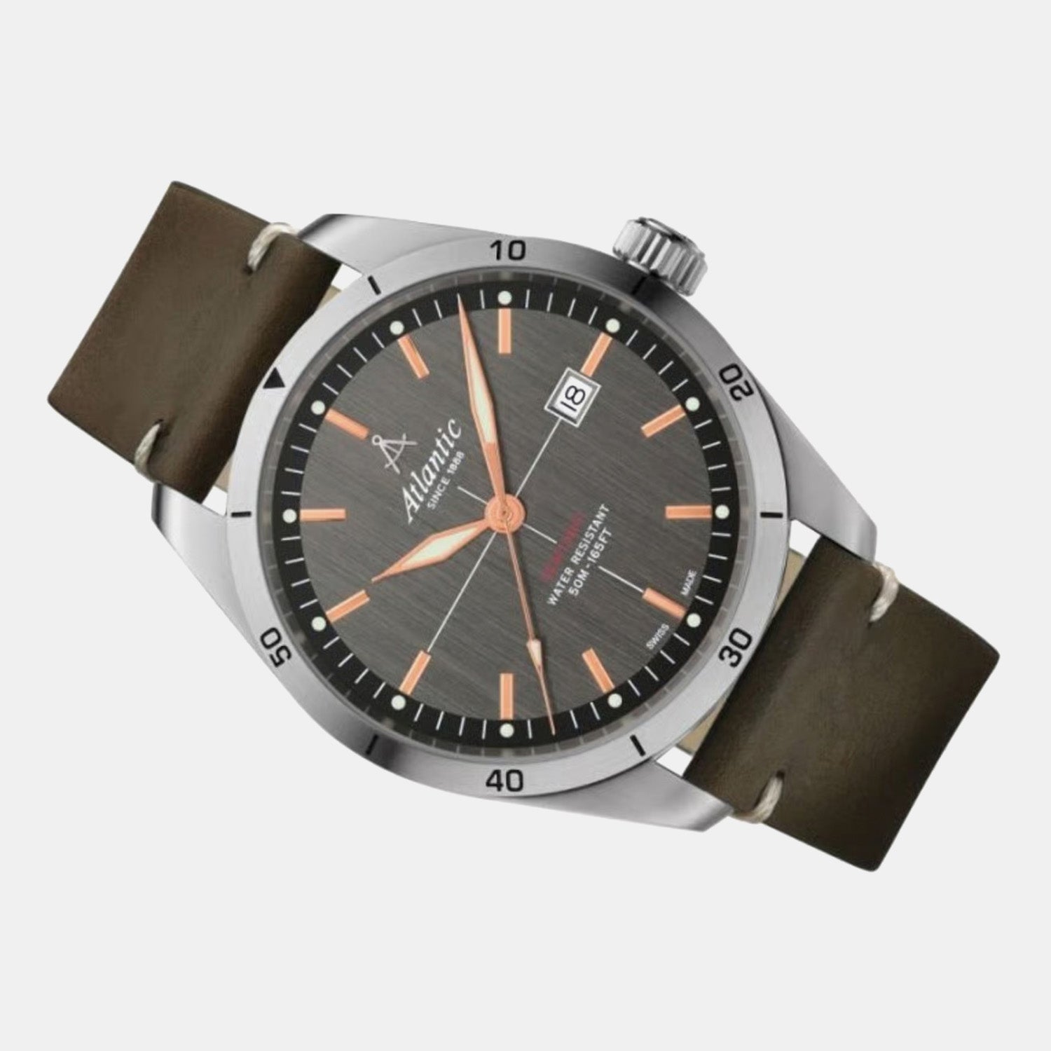 Men Quartz Grey Dial Analog Leather Watch 70351.41.41R