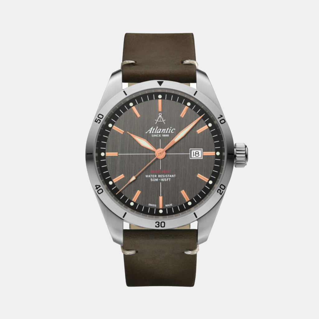 Atlantic Men Quartz Grey Dial Analog Stainless Steel Watch 70351.41.41R-1