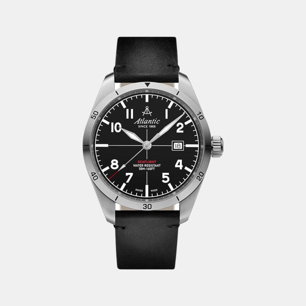 Men Quartz Black Dial Analog Leather Watch 70351.41.65