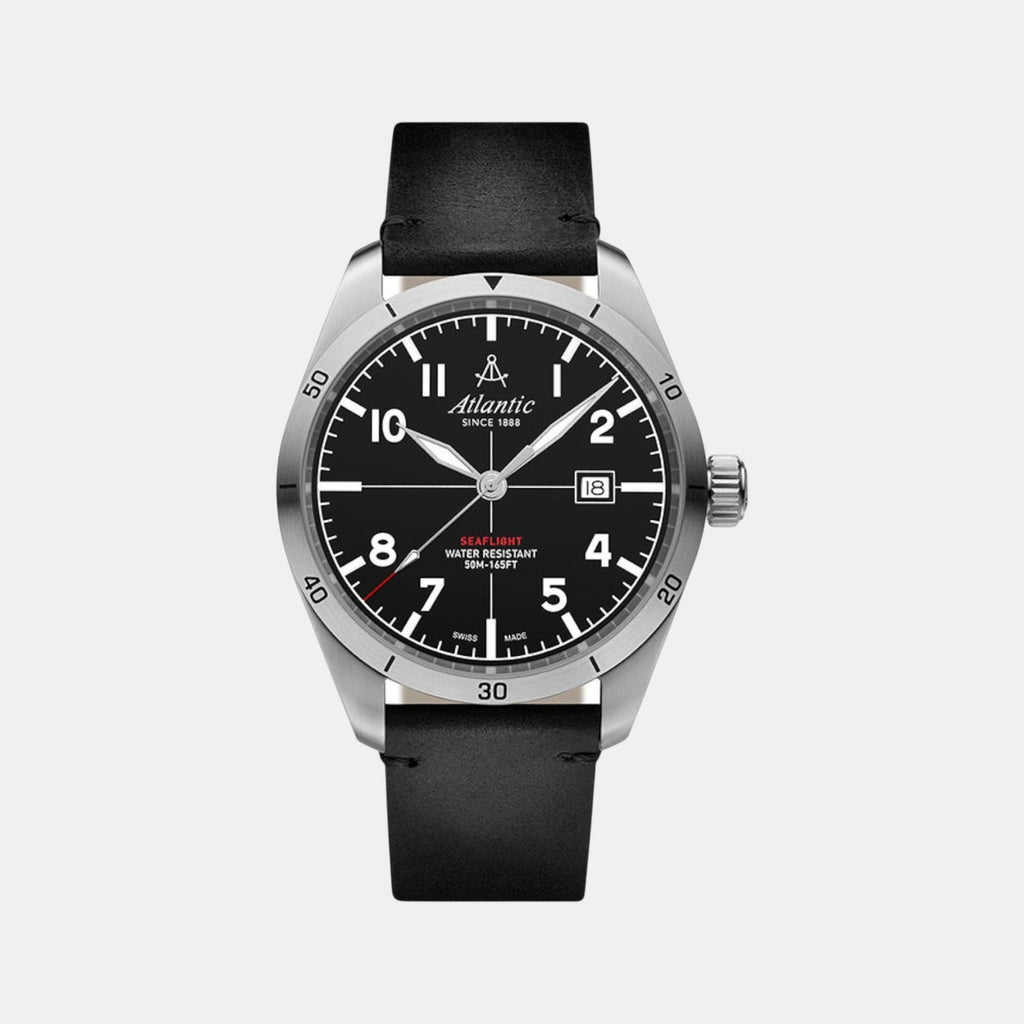 Men Quartz Black Dial Analog Leather Watch 70351.41.65