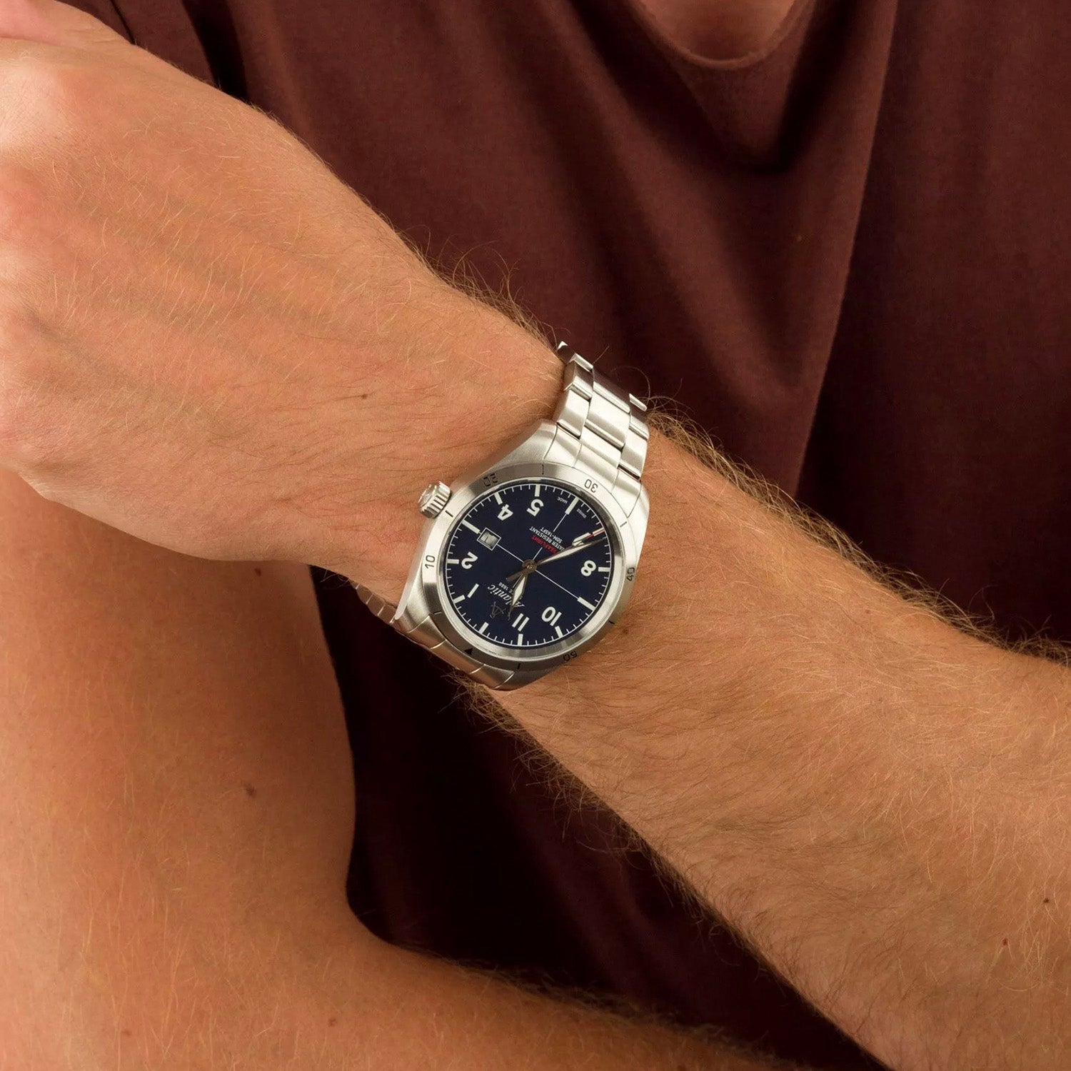 Men Quartz Blue Dial Analog Stainless Steel Watch 70356.41.55