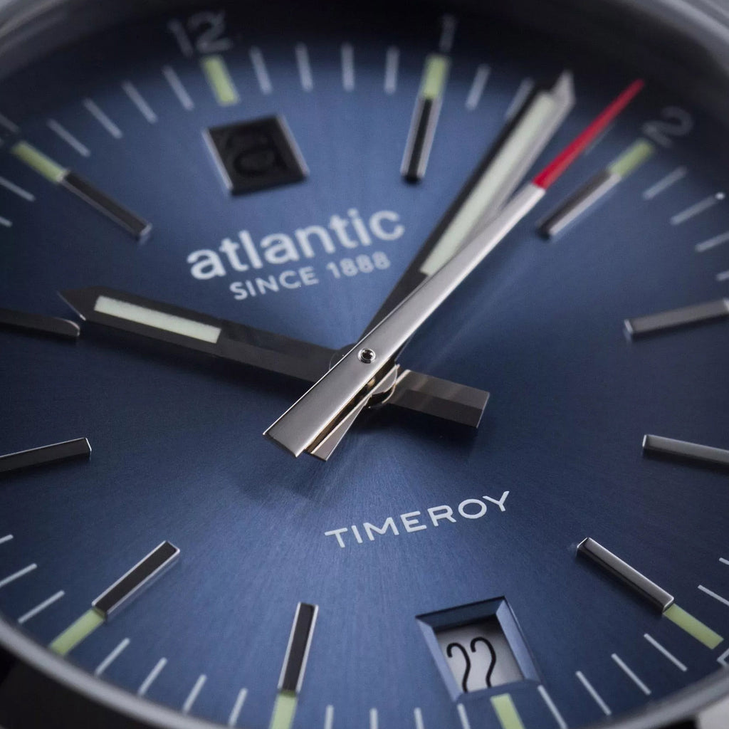 Men Quartz Blue Dial Analog Leather Watch 70362.41.59