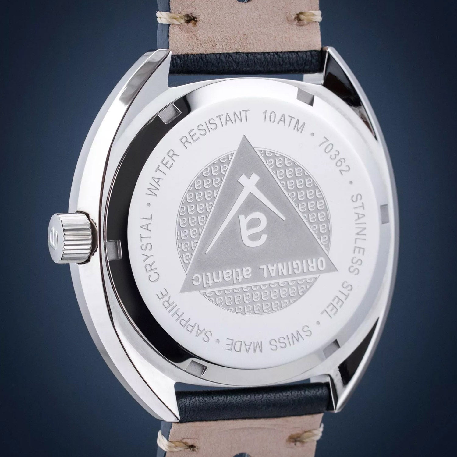 Men Quartz Blue Dial Analog Leather Watch 70362.41.59