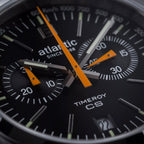 Men Quartz Black Dial Chronograph Leather Watch 70462.41.69