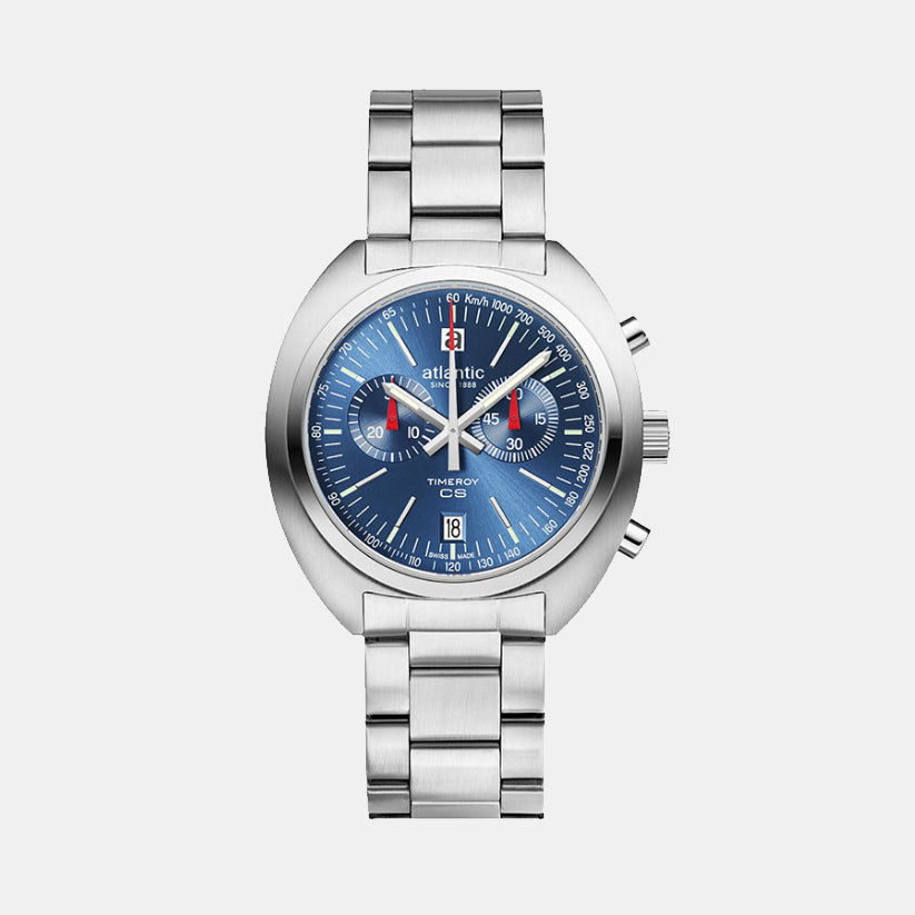 Atlantic Men Quartz Blue Dial Chronograph Stainless Steel Watch 70467.41.59-1