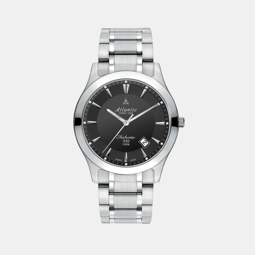 Atlantic Men Quartz Grey Dial Analog Stainless Steel Watch 71365.41.61-1