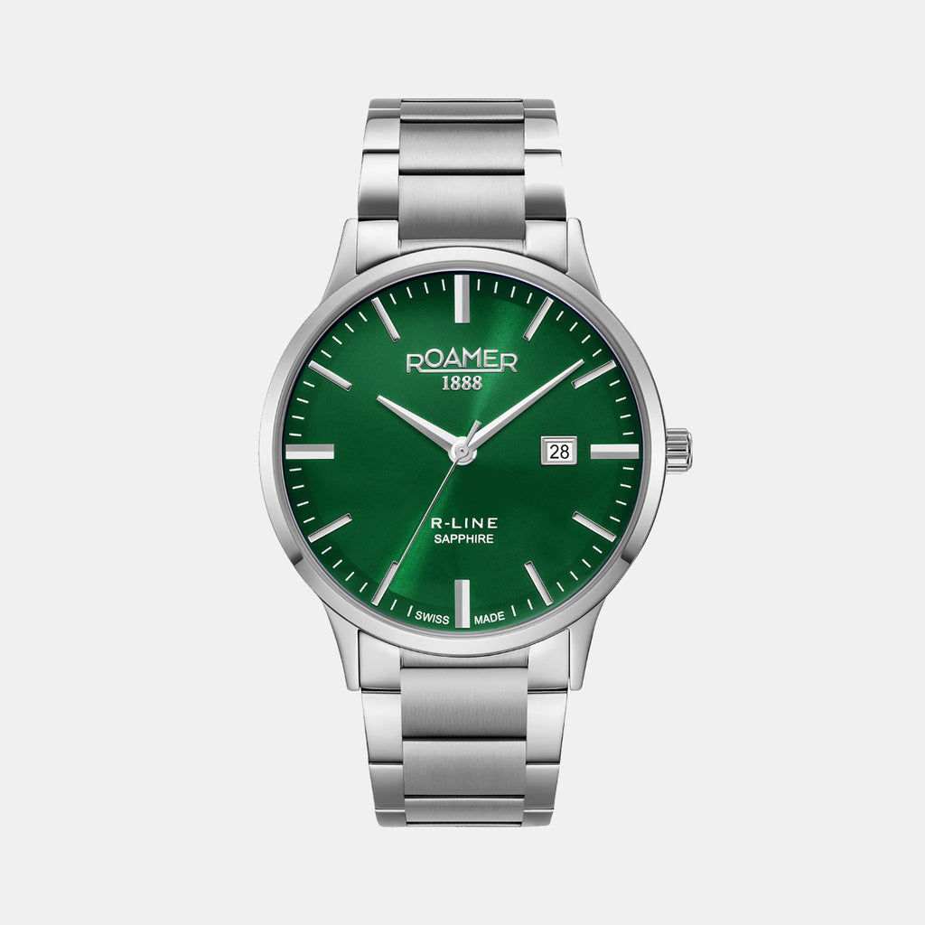 R-Line Classic Men Quartz Green Dial Analog Stainless Steel Watch 718833 41 75 20