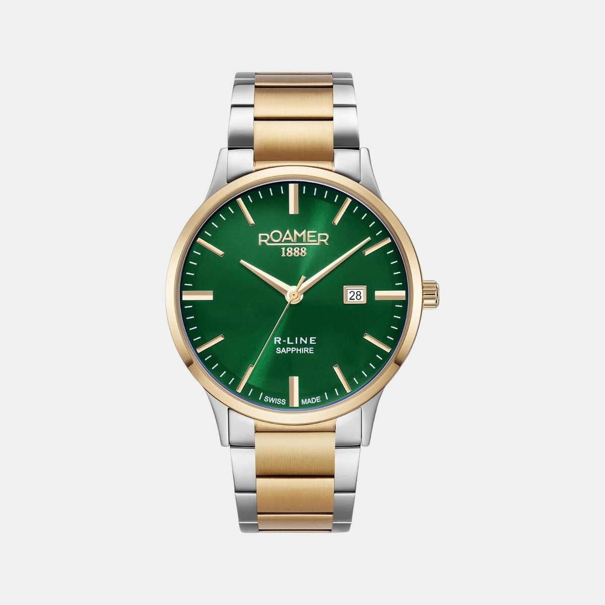 R-Line Men Quartz Green Dial Analog Stainless Steel Watch 718833 48 75 70