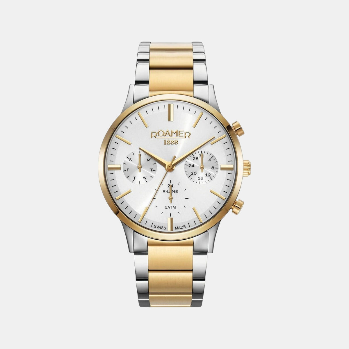 R-Line Men Quartz Silver Dial Multi-Function Stainless Steel Watch 718982 48 15 70