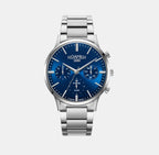 Male Blue Multifunction Analog Stainless Steel Watch 718982 41 45 70