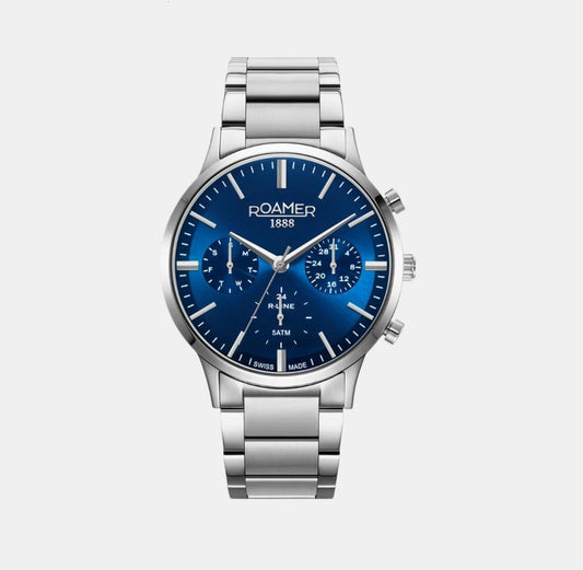 Male Blue Multifunction Analog Stainless Steel Watch 718982 41 45 70