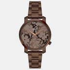 Helix Round Brown Analog watch