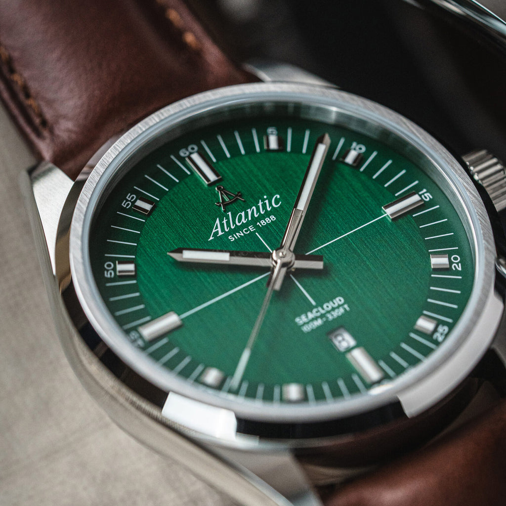 Seacloud Men Quartz Green Dial Analog Leather Watch 73361.41.71