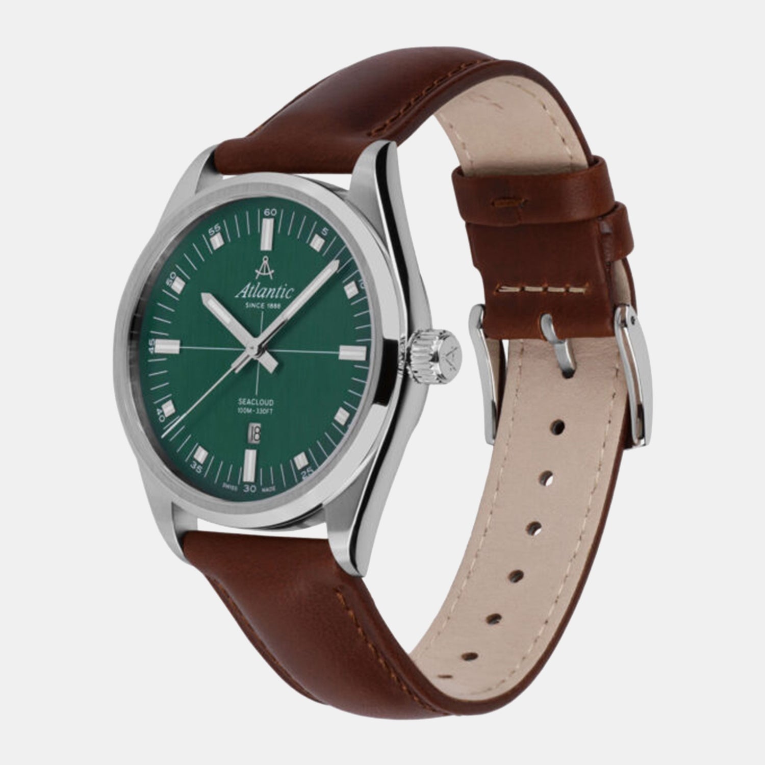 Seacloud Men Quartz Green Dial Analog Leather Watch 73361.41.71