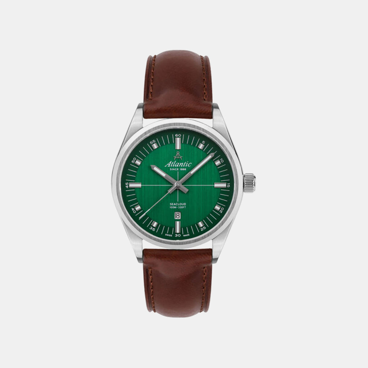 Seacloud Men Quartz Green Dial Analog Leather Watch 73361.41.71