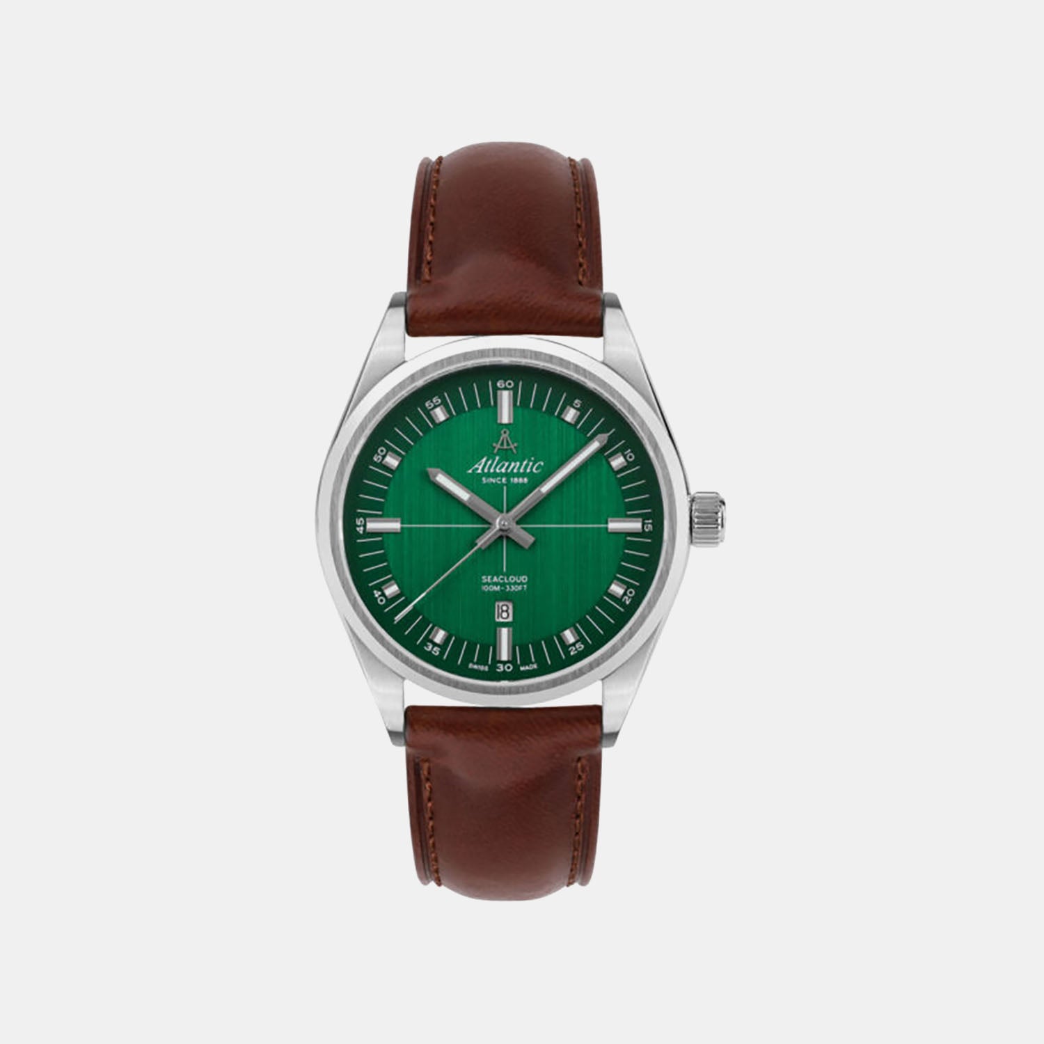 Seacloud Men Quartz Green Dial Analog Leather Watch 73361.41.71