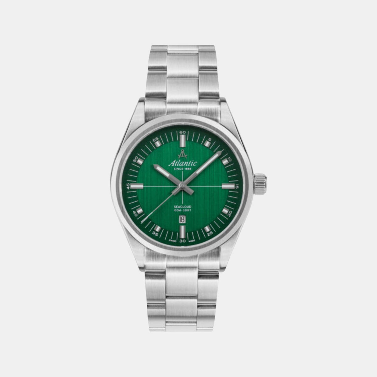 Men Quartz Green Dial Analog Stainless Steel Watch 73366.41.71