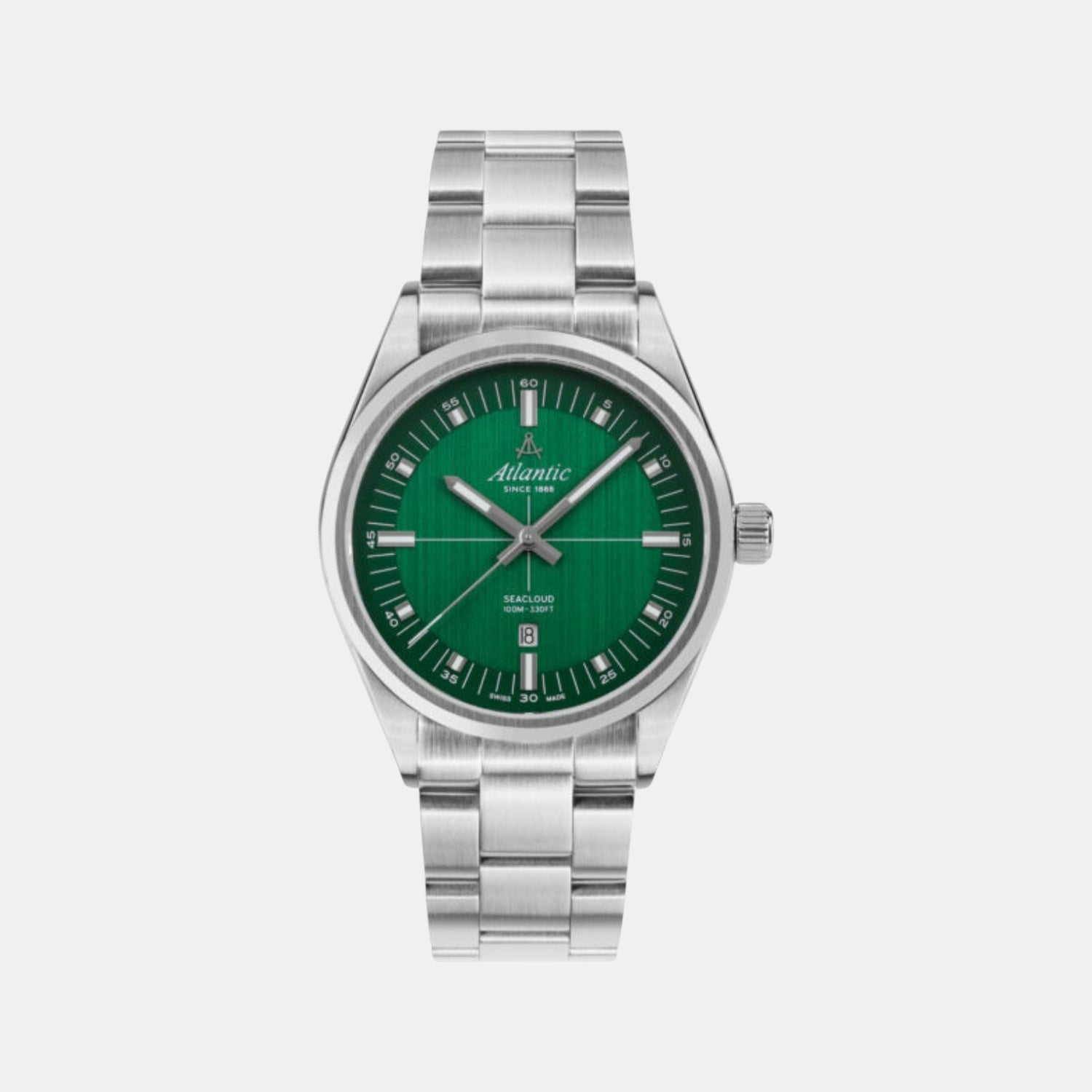 Men Quartz Green Dial Analog Stainless Steel Watch 73366.41.71
