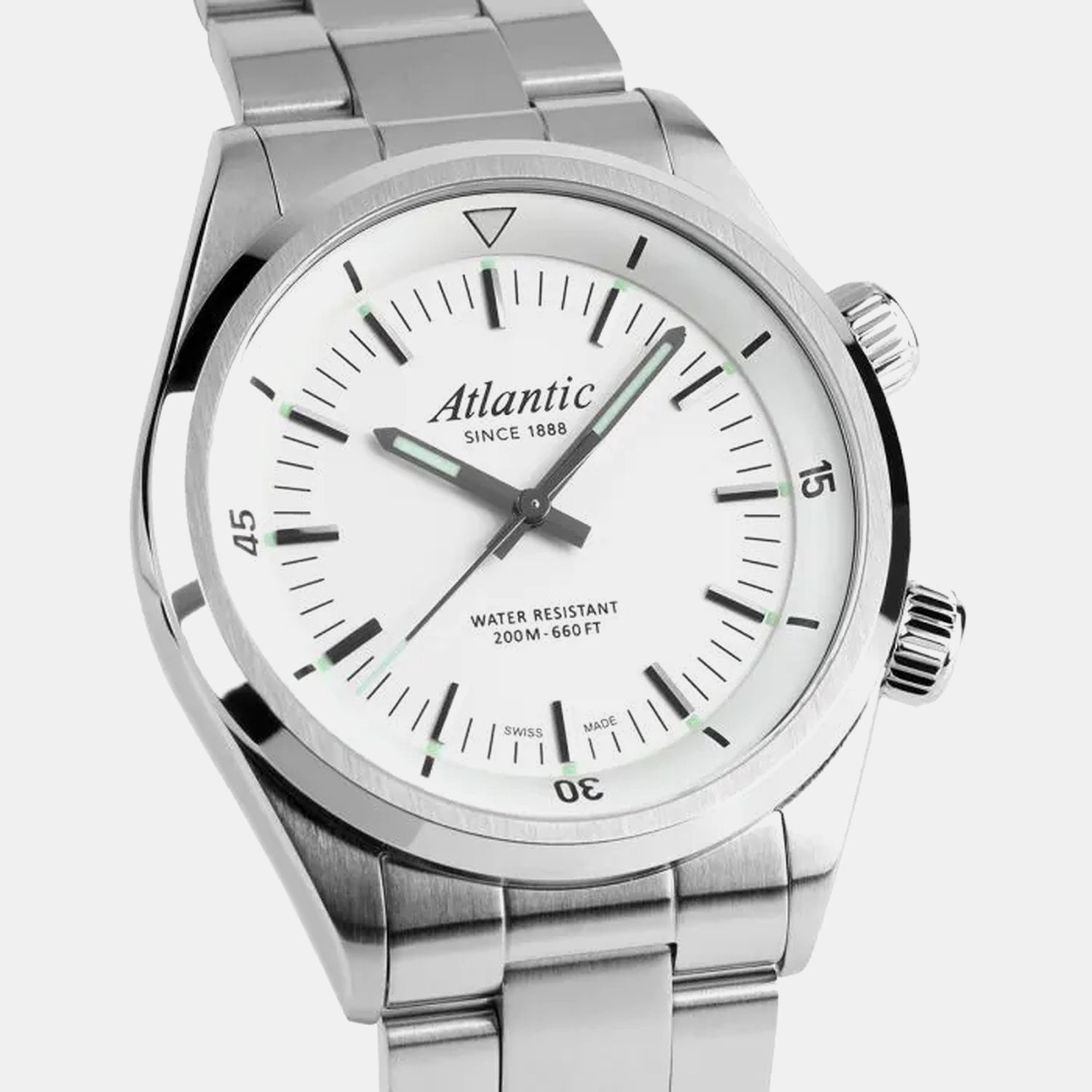 Seacloud Diver Men Quartz White Dial Analog Metal Watch 73375.41.21