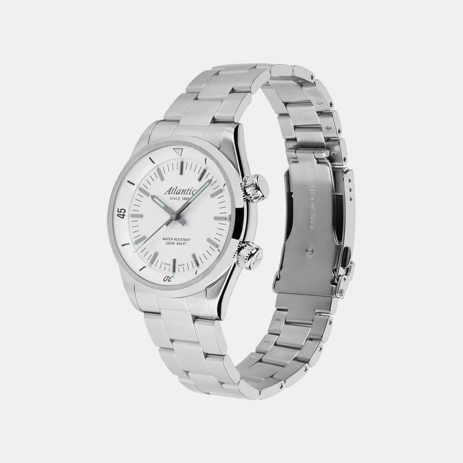 Seacloud Diver Men Quartz White Dial Analog Metal Watch 73375.41.21