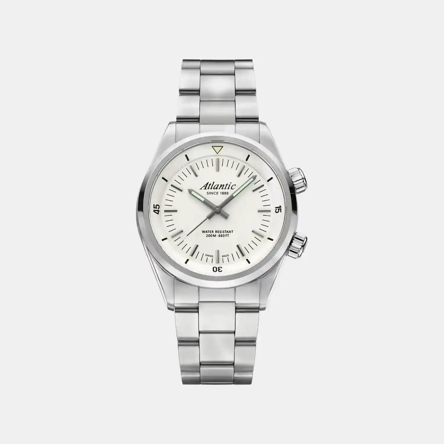 Seacloud Diver Men Quartz White Dial Analog Metal Watch 73375.41.21