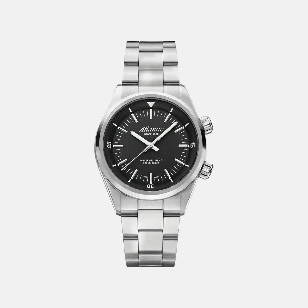 Seacloud Diver Men Quartz Black Dial Analog Metal Watch 73375.41.61