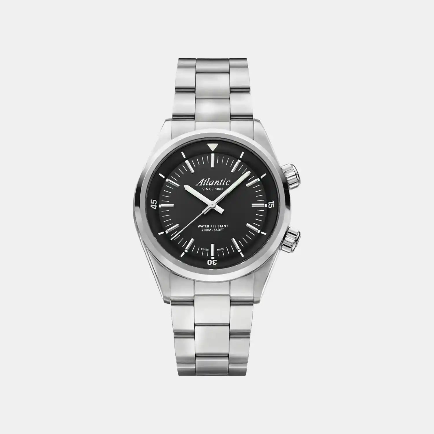 Seacloud Diver Men Quartz Black Dial Analog Metal Watch 73375.41.61