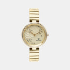 Women Quartz Gold Dial Analog Stainless Steel Watch 7504B-M2208
