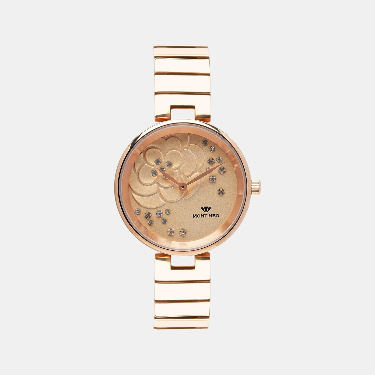 Women Quartz Rose Gold Dial Analog Stainless Steel Watch 7504B-M3307