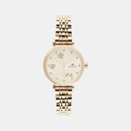 Women Quartz Gold Dial Analog Stainless Steel Watch 7505T-M2208