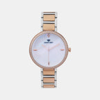 Women Quartz Mother Of Pearl Dial Analog Metal Watch 7507T-M3301