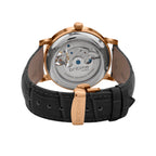 Men Automatic Black Dial Analog Leather Watch 760-L30406
