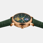 Men Automatic Green Dial Analog Leather Watch 760-L31412