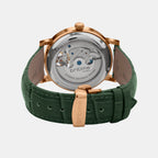 Men Automatic Green Dial Analog Leather Watch 760-L31412