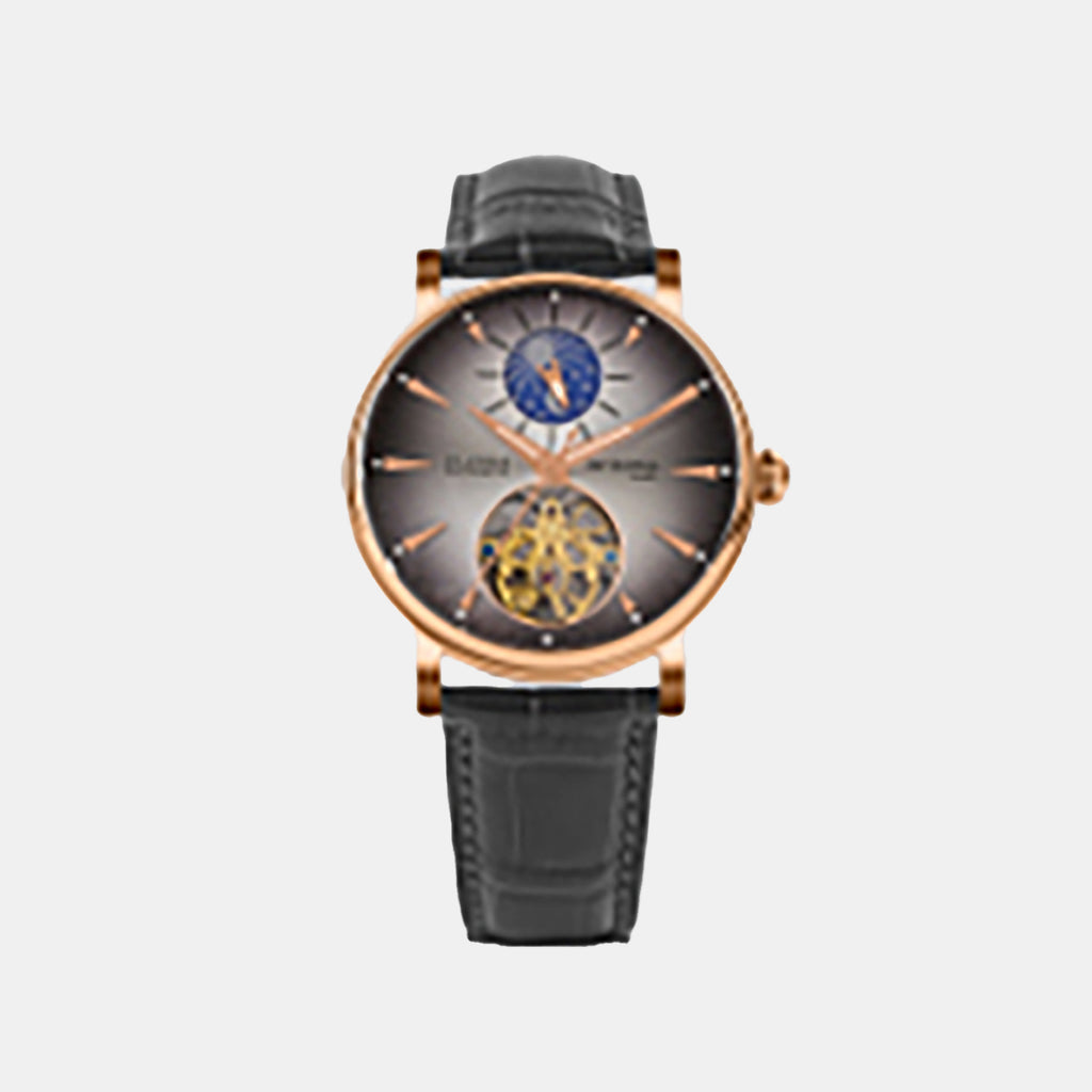 Men Automatic Grey Dial Analog Leather Watch 760-L31509