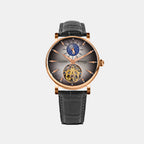 Men Automatic Grey Dial Analog Leather Watch 760-L31509