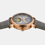 Men Automatic Grey Dial Analog Leather Watch 760-L31509